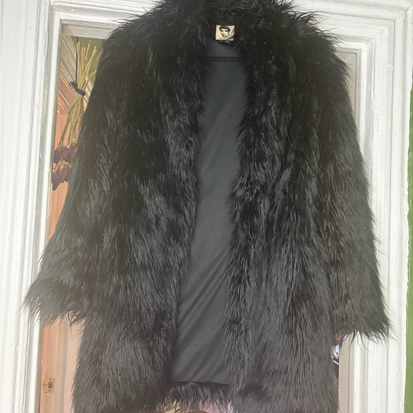 Betsey Johnson Jackets & Blazers - Vintage opening ceremony Betsy Johnson archive Black Faux Fur Coat